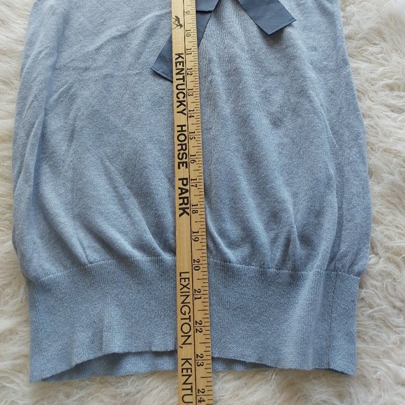 Ann Taylor LOFT Women's Light Grey Linen Sleeveless Bow Neck Tank Top Size S - Picture 5 of 7